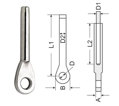 Обжимной нержавеющий фитинг (ушко) AISI316 Обжимной нержавеющий фитинг (ушко) AISI316