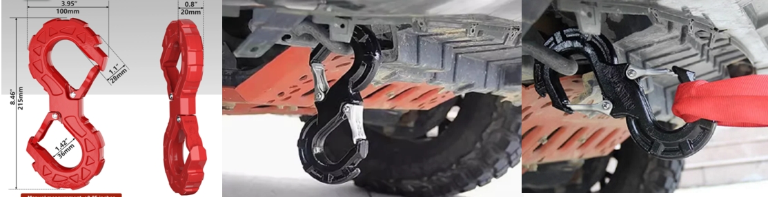 Буксировочный S-образный крюк с защелкой 8т Буксировочный S-образный крюк с защелкой 8т