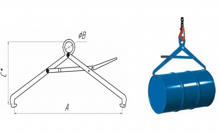 Захват для бочек ЗГБ (DM-500) горизонтальный