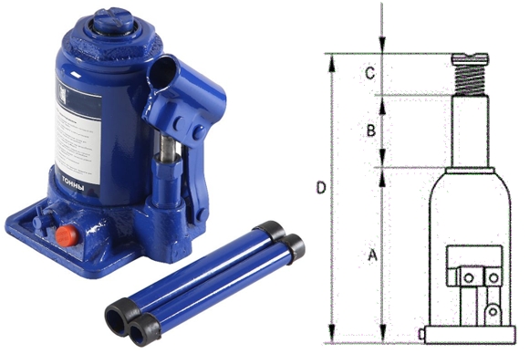 Домкрат бутылочный гидравлический