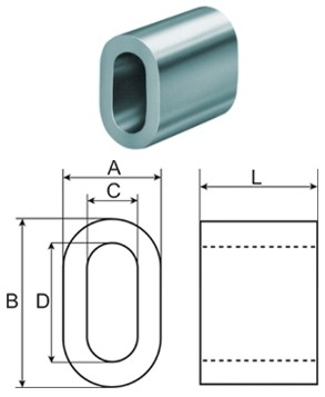 Втулка алюминиевая DIN3093 для ожатия каната.